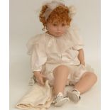 Phillip Heath for Gotz doll with closed mouth, blue eyes and red hair, marked to the back of the