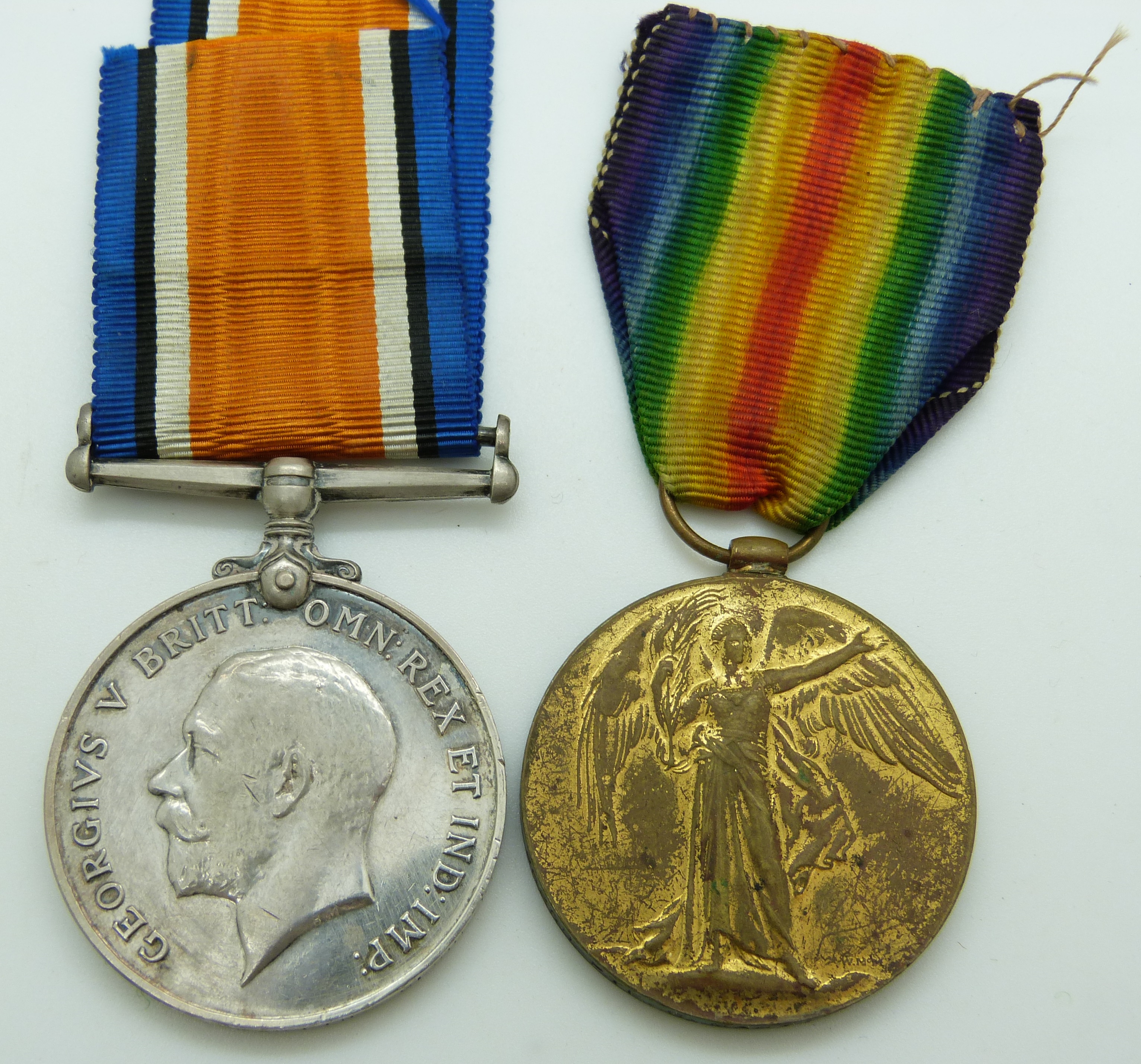 British Army WWI medals comprising War Medal and Victory Medal named to 26259 Pte G Martin, - Image 2 of 3