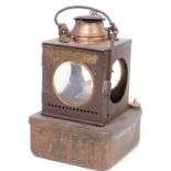 LNER railway signal oil lamp marked LNER Rd No 711205 Welch patent and with brass plaque for Lamp