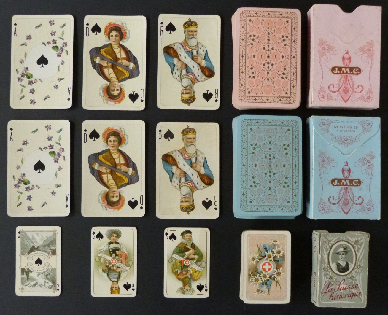 J. Muller  & Cie, Schaffhouse, Switzerland playing cards. Swiss cantons souvenir patience pack no.