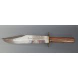 Original Bowie knife with 24.5cm blade and wooden handle.