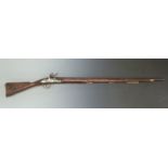 India Pattern Brown Bess flintlock hammer action musket with lock stamped Tower and with crown