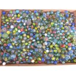 A very large collection of glass marbles