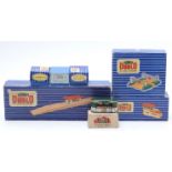 Seven Hornby Dublo and similar 00 gauge model railway buildings and accessories including D1