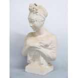 Large plaster bust of a classical figure, height 59cm