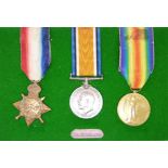 British Army WWI medals comprising 1914/1915 Star, War Medal and Victory Medal, named to 9414 Driver