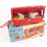Corgi Major Toys diecast model Chipperfield's Circus Animal Cage with red body, yellow chassis, blue