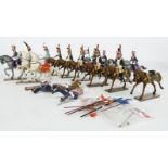 Fourteen Starluxe diecast model cavalry soldiers, each 11cm tall