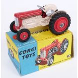 Corgi Toys diecast model Massey Ferguson 65 Tractor with red and cream body and red hubs 50, in