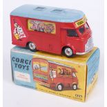 Corgi Toys diecast model Chipperfields Circus Mobile Booking Office with red body, blue roof and