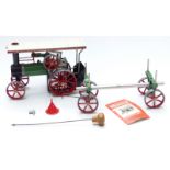Mamod TE1A live steam tractor with log trailer and accessories