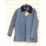 Barbour gentleman's blue quilted Liddesdale jacket, new with tags, size S