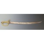 French infantry briquet (sword) circa 1800, the blade 58cm.