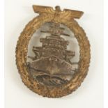 German Navy WWII High Seas Fleet War Badge stamped Deschel Munchen to reverse