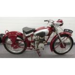 1954 D.O.T. 197cc motorcycle VWL 691, with buff logbook, 1960 tax disc and V5C, believed one of five