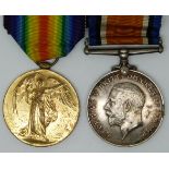 British Army WWI medals comprising the War Medal and Victory Medal named to 24248 Pte F S Outt,