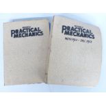 Two folders of c1940s and 1940's and 50's Newnes Practical Mechanics magazines, some being wartime