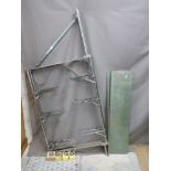 Art Deco/ vintage style chrome shop display or haberdashery shelf unit comprising two frames, tie