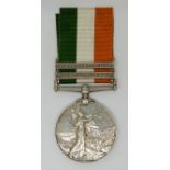 British Army Kings South Africa Medal named to 3543 Pte T Monks, Manchester Regiment, with clasps