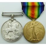 British Army WWI medals comprising War Medal  and Victory Medal named to 28779 Pte A Gully