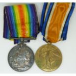 British Army WWI medals comprising War medal and Victory medal named to 2565 Sgt. E.Turner Liverpool