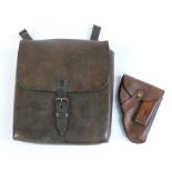 German WWII era Walther PPK leather holster and map case