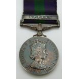 British Army General Service Medal with clasp for Cyprus named to 22099076 Fusilier T Stone Royal