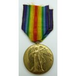 British Army WWI Victory Medal named to 6205 Private D Stanley, 9th Lancers