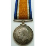 British Army WWI War Medal named to 28207 Pte D Ball Glosters/ Gloucestershire Regiment