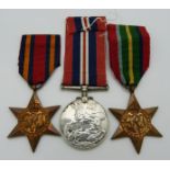 British Army WWII medals comprising the Burma Star, Pacific Star and War Medal