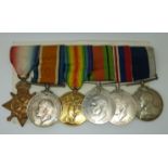 Royal Navy medal group comprising WWI 1914/1915 Star, War Medal and Victory Medal named to 219489