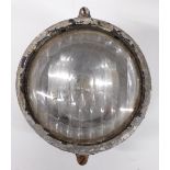 Pair of Marchal vintage car headlamps, diameter 20cm and two further commercial vintage lamps