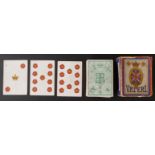 Possibly C.W. Faulkner England V.R.I. E.R.I. playing card game. Four sets of 13 cards. Suits of