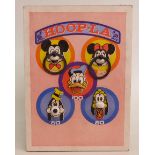 Disney hoopla ring throwing game on wooden board with two hoops, 40 x 29cm