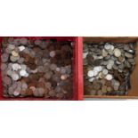 A large quantity of English pennies etc, Queen Victoria onwards, includes a large quantity of pre-