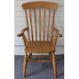 A high back beech Windsor armchair