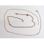 Two 9ct gold necklaces/chains, 9.1g
