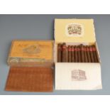 Two boxes of Partagas Havana Cuban 25 Petit Coronas cigars, one an unopened box of 25 the other