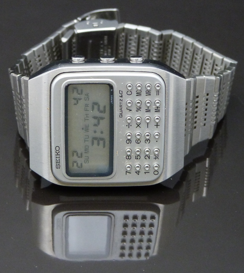 Seiko Calculator gentleman's wristwatch ref. C153-5007 with digital display and stainless steel - Image 2 of 4