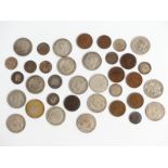 Approximately 105g of mixed silver coinage, Victorian onwards, together with an 1844 young head