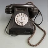 GPO vintage black bakelite telephone 328F