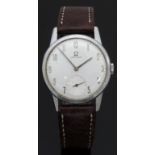 Omega gentleman's wristwatch ref. 121.001-63 with subsidiary seconds dial, silver Arabic numerals,