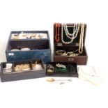 Collection of jewellery including filigree, white metal, mother of pearl, Japanese and enamel