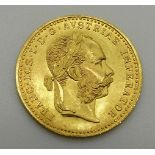 1915 gold Austrian one Ducat coin