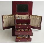 A collection of costume jewellery including silver gilt cameo brooch, silver ring set with