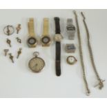 Seven various wrist and pocket watches including Rotary, Buler jump hour, OMAC LED quartz etc