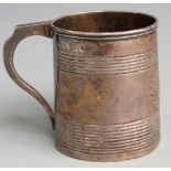 Georgian hallmarked silver tankard of tapering form, London 1795 maker's mark indistinct, height 6.