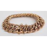 A French 18ct gold bracelet made up of textured links, 33g