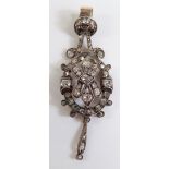 Georgian/Victorian pendant set with rose cut and old cut diamonds, 4.5cm long