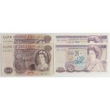 Two 'J S Fforde' UK £20 banknotes together with two 'J B  Page' £10 examples, all lightly